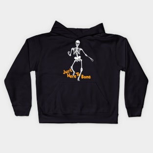 Funny Halloween Skeleton Just Here To Bone Kids Hoodie